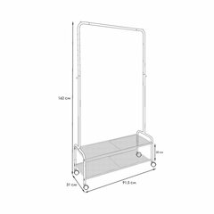 Вешалка для плечиков &laquo;Валенсия-32М&raquo;, 1620&times;915&times;300 мм, 2 полки, передвижная, металл, черная