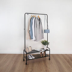 Вешалка для плечиков &laquo;Валенсия-32М&raquo;, 1620&times;915&times;300 мм, 2 полки, передвижная, металл, черная