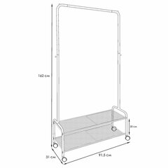 Вешалка для плечиков &laquo;Валенсия-32М&raquo;, 1620&times;915&times;300 мм, 2 полки, передвижная, металл, белая
