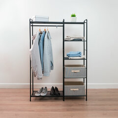 Вешалка-стеллаж &laquo;Валенсия-1&raquo;, 1555&times;1090&times;300 мм, 7 полок, металл, черная