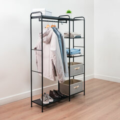 Вешалка-стеллаж &laquo;Валенсия-1&raquo;, 1555&times;1090&times;300 мм, 7 полок, металл, черная