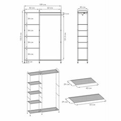 Вешалка-стеллаж &laquo;Валенсия-1&raquo;, 1555&times;1090&times;300 мм, 7 полок, металл, белая