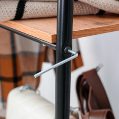 Вешалка-стеллаж &laquo;Скандинавия-1&raquo;, 1470&times;1100&times;385 мм, 5 полок, металл/<wbr/>ЛДСП, черная/<wbr/>дуб