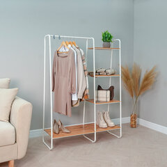 Вешалка-стеллаж &laquo;Скандинавия-1&raquo;, 1470&times;1100&times;385 мм, 5 полок, металл/<wbr/>ЛДСП, белая/<wbr/>дуб