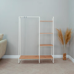 Вешалка-стеллаж &laquo;Скандинавия-1&raquo;, 1470&times;1100&times;385 мм, 5 полок, металл/<wbr/>ЛДСП, белая/<wbr/>дуб