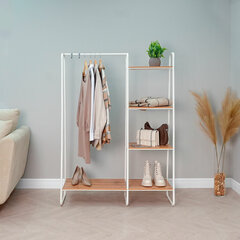 Вешалка-стеллаж &laquo;Скандинавия-1&raquo;, 1470&times;1100&times;385 мм, 5 полок, металл/<wbr/>ЛДСП, белая/<wbr/>дуб