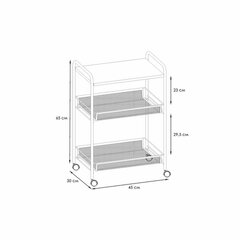 Этажерка офисно-бытовая &laquo;Ладья-33КС&raquo;, 650&times;450&times;300 мм, 2 яруса + столик, металл, черная