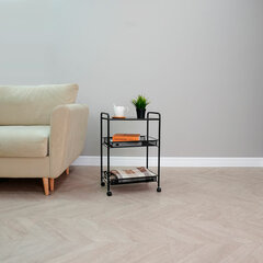 Этажерка офисно-бытовая &laquo;Ладья-33КС&raquo;, 650&times;450&times;300 мм, 2 яруса + столик, металл, черная