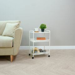 Этажерка офисно-бытовая &laquo;Ладья-33КС&raquo;, 650&times;450&times;300 мм, 2 яруса + столик, металл, белая