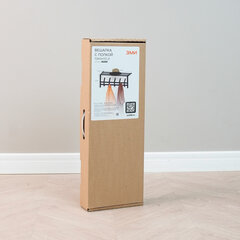 Вешалка настенная с полкой &laquo;Торонто-21&raquo;, 270&times;670&times;270 мм, 5 крючков, металл, черная