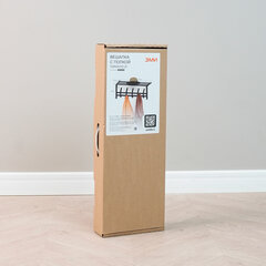 Вешалка настенная с полкой &laquo;Торонто-21&raquo;, 270&times;670&times;270 мм, 5 крючков, металл, белая