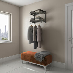 Гардеробная система BASIC G60S, 530&times;640&times;350 мм, 2 полки, 1 штанга, графит