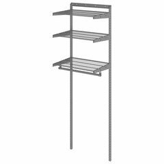 Гардеробная система BASIC G60, 2050&times;640&times;450 мм, 3 полки, 1 штанга, графит