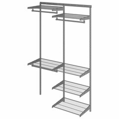 Гардеробная система OPTIMA G120, 2050&times;1240&times;450 мм, 6 полок, 3 штанги, графит