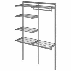 Гардеробная система OPTIMA G120, 2050&times;1240&times;450 мм, 6 полок, 3 штанги, графит