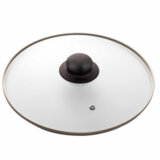 Крышка стеклянная 24 см с пароотводом, жаропрочное стекло, нержавеющая сталь ободка, SCOVO "Classic", KC-224