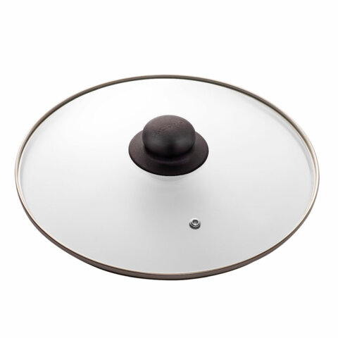 Крышка стеклянная 26 см с пароотводом, жаропрочное стекло, нерж. сталь ободка, SCOVO Classic, KC-226