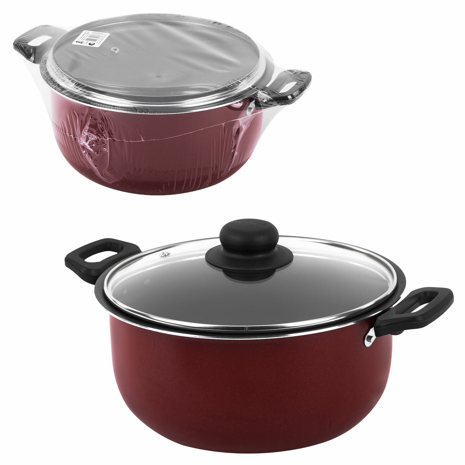 Кастрюля 3,5 л с крышкой 22 см, антипригарное покрытие, удобные ручки, SCOVO "Expert", СЭ-007