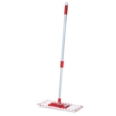 Швабра КОМПЛЕКТ черенок 75-130 см + флаундер 40 см + МОП микрофибра/<wbr/>абразив (ТИП К), PERKLIN (ПЕРКЛИН), 700980