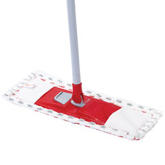 Швабра с флаундером 40 см, составной черенок 120 см, МОП микрофибра/<wbr/>абразив + МОП СИНЕЛЬ, PERKLIN (ПЕРКЛИН), 700987