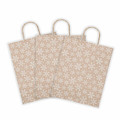 Крафт пакет бумажный &laquo;Снежинка&raquo; 22&times;12&times;25 см, с кручеными ручками, плотность 80 г/<wbr/>м<sup>2</sup>, 115465