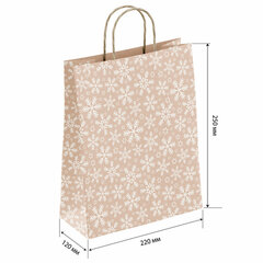 Крафт пакет бумажный &laquo;Снежинка&raquo; 22&times;12&times;25 см, с кручеными ручками, плотность 80 г/<wbr/>м<sup>2</sup>, 115465