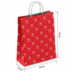 Крафт-пакет бумажный &laquo;Сюрприз&raquo; 22&times;12&times;25 см, с кручеными ручками, плотность 100 г/<wbr/>м<sup>2</sup>, белый, 113150