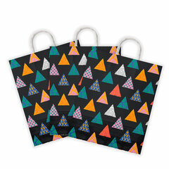 Крафт-пакет бумажный &laquo;Геометрия&raquo; 22&times;12&times;25 см, с кручеными ручками, плотность 100 г/<wbr/>м<sup>2</sup>, белый, 112290