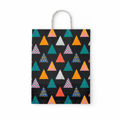 Крафт-пакет бумажный &laquo;Геометрия&raquo; 22&times;12&times;25 см, с кручеными ручками, плотность 100 г/<wbr/>м<sup>2</sup>, белый, 112290