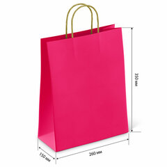 Крафт-пакет бумажный &laquo;Ruby red&raquo; 26&times;15&times;35 см, с кручеными ручками, плотность 80 г/<wbr/>м<sup>2</sup>, моноцвет, 112412