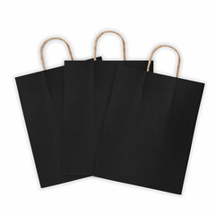 Крафт-пакет бумажный &laquo;Black&raquo; 26&times;15&times;35 см, с кручеными ручками, плотность 80 г/<wbr/>м<sup>2</sup>, моноцвет, 112429
