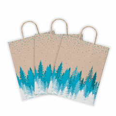 Крафт-пакет бумажный &laquo;Лес&raquo; 26&times;15&times;35 см, с кручеными ручками, плотность 80 г/<wbr/>м<sup>2</sup>, 112498