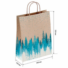 Крафт-пакет бумажный &laquo;Лес&raquo; 26&times;15&times;35 см, с кручеными ручками, плотность 80 г/<wbr/>м<sup>2</sup>, 112498