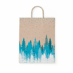 Крафт-пакет бумажный &laquo;Лес&raquo; 26&times;15&times;35 см, с кручеными ручками, плотность 80 г/<wbr/>м<sup>2</sup>, 112498