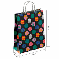 Крафт-пакет бумажный &laquo;Геометрия&raquo; 26&times;15&times;35 см, с кручеными ручками, плотность 100 г/<wbr/>м<sup>2</sup>, белый, 112306