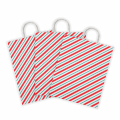 Крафт-пакет бумажный &laquo;Узкая полоса&raquo; 26&times;15&times;35 см, с кручеными ручками, плотность 100 г/<wbr/>м<sup>2</sup>, белый, 113228