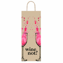 Крафт-пакет бумажный &laquo;Wine not?&raquo; 15&times;8&times;39 см, с кручеными ручками, плотность 80 г/<wbr/>м<sup>2</sup>, 115809