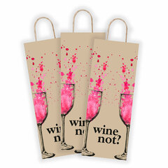 Крафт-пакет бумажный &laquo;Wine not?&raquo; 15&times;8&times;39 см, с кручеными ручками, плотность 80 г/<wbr/>м<sup>2</sup>, 115809