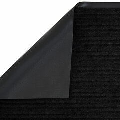 Коврик придверный 50&times;80 см, ЧЕРНЫЙ, влаго-грязезащитный, 430 г/<wbr/>м<sup>2</sup>, ребристый, ЛЮБАША СТАНДАРТ, 701032