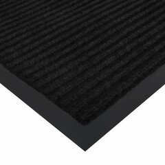 Коврик придверный 60&times;90 см, ЧЕРНЫЙ, влаго-грязезащитный, 430 г/<wbr/>м<sup>2</sup>, ребристый, ЛЮБАША СТАНДАРТ, 701034