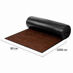 Коврик ДОРОЖКА 0,9&times;10 м, КОРИЧНЕВЫЙ, влаго-грязезащита, 430 г/<wbr/>м<sup>2</sup>, ребристая, LAIMA EXPERT, 701044