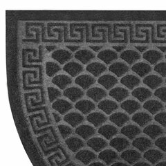 Коврик придверный 60&times;90 см, СЕРЫЙ, грязезащитный, 430 г/<wbr/>м<sup>2</sup>, ПОЛУКРУГ, фактурный рисунок ЧЕШУЙКИ, ЛЮБАША, 701052