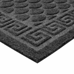 Коврик придверный 60&times;90 см, СЕРЫЙ, грязезащитный, 430 г/<wbr/>м<sup>2</sup>, ПОЛУКРУГ, фактурный рисунок ЧЕШУЙКИ, ЛЮБАША, 701052
