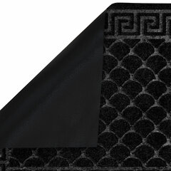 Коврик придверный 60&times;90 см, ЧЕРНЫЙ, грязезащитный, 430 г/<wbr/>м<sup>2</sup>, фактурный рисунок ЧЕШУЙКИ, ЛЮБАША, 701060