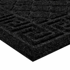 Коврик придверный 60&times;90 см, ЧЕРНЫЙ, грязезащитный, 430 г/<wbr/>м<sup>2</sup>, фактурный рисунок ЧЕШУЙКИ, ЛЮБАША, 701060