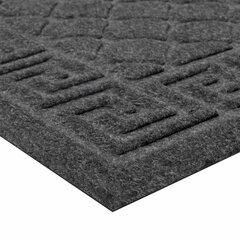 Коврик придверный 60&times;90 см, СЕРЫЙ, грязезащитный, 430 г/<wbr/>м<sup>2</sup>, фактурный рисунок ЧЕШУЙКИ, ЛЮБАША, 701061