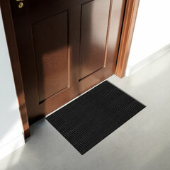 Коврик придверный 45&times;60 см, ЧЕРНЫЙ пластиковый грязезащитный, толщина 10 мм, &laquo;ТРАВКА&raquo;, PRIMILA (ПРИМИЛА), 701063