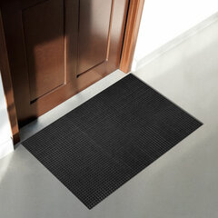 Коврик придверный 60&times;90 см, ЧЕРНЫЙ пластиковый грязезащитный, толщина 10 мм, &laquo;ТРАВКА&raquo;, PRIMILA (ПРИМИЛА), 701066