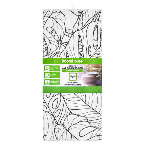 Коврик для сушки посуды из микрофибры, 38х50 см, "ТРОПИКИ", 300 г/м2, BOOMHOUSE (БУМХАУС), 701147 - фото 3