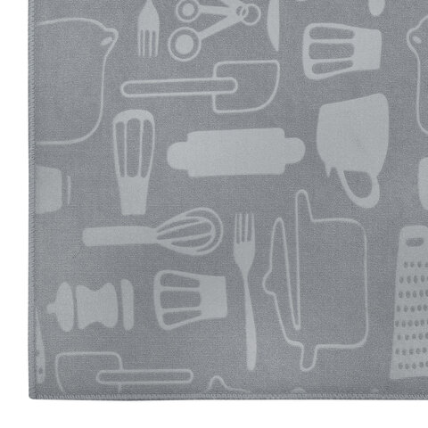Коврик для сушки посуды из микрофибры, 38х50 см, тиснение, "ПОСУДА", СЕРЫЙ, 400 г/м2, BOOMHOUSE (БУМХАУС), 701149 - фото 6